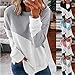 Gellmall Frauen Sweatshirt Loose Crewneck Pullover Langarm Tops Farbblock Rundhals Oberteil XL