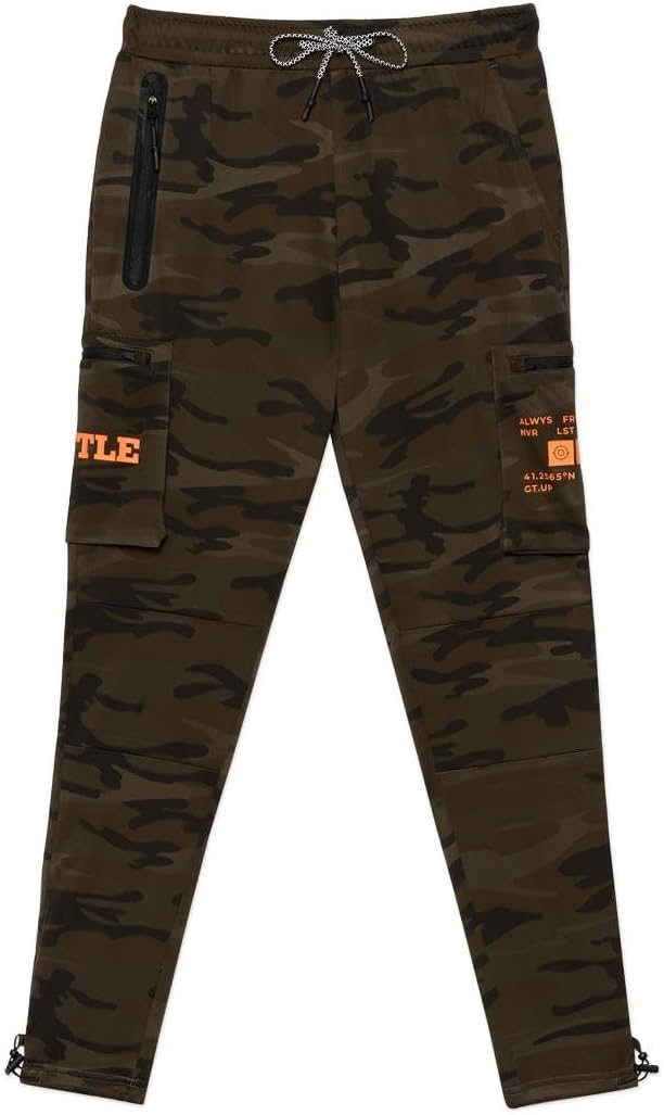 Battle Sports Mens Cargo Pants Casual Joggers Drawstring Sweatpants with 4 Pockets Workout Athletic Track Pants