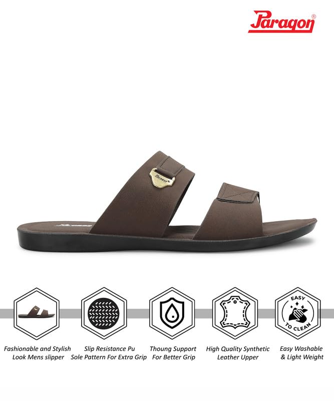 Image of PARAGON A1PUK2240G Men's Slip On Sandals | Trendy Casual Slip-on Sandals with Cushioned Footbed and Durable Construction | Perfect for Everyday Casual Wear