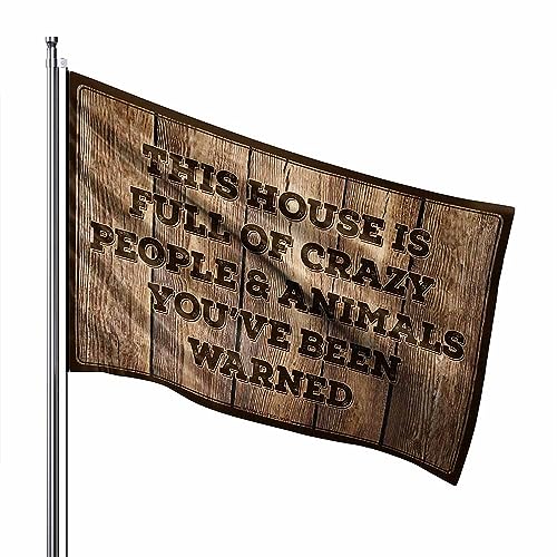 Drapeaux de maison fous et animaux grand drapeau extérieur pour jardin familial animé