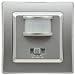 Produktbild Delphi Bewegungsmelder 160° Unterputz 3-Draht 230V Sensor 7Meter Reichweite mit 1-Fach Rahmen Geeignet für Mehrfachrahmen Einsatz 55x55mm Silber Grau
