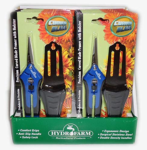 Hydrofarm Hgpp400C Precision Curved Blade Gardening Scissor Pruners For Plants And Flower Trimming With Safety Lock (12 Pack) #TOP4