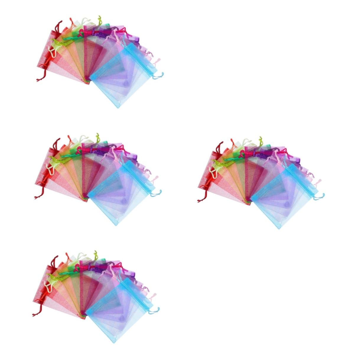 Baluue 400pièces Sachets Organza à Multicolores Pour Et Bijoux Pochette Tulle Transparent