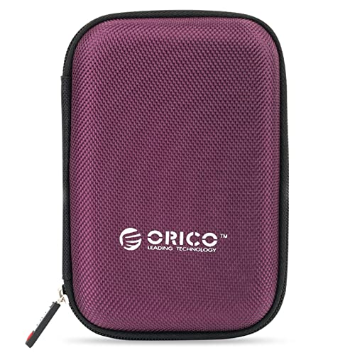 ORICO 2.5インチ ハードディスク 収納 ケース ポータブル HDD 保護ケース SSD本体/ケーブル 小物収納 擦り傷防止 防塵 耐衝撃 2.5型 SSD 収容 ケース パープル PHD-25