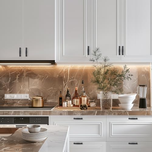 Image of Ravinte Matte Black Pulls Kitchen Cabinet Handles 3 Inch 10 Pack