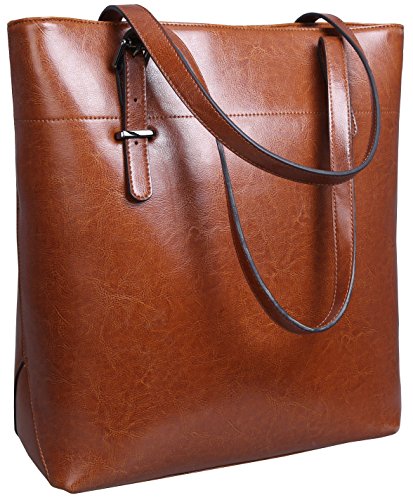 Iswee Shoulder Handbags Top Handle Satchel Work Bags Purse for Women (Brown)