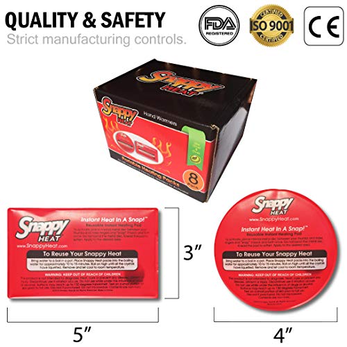 20 Snappy Heat® Reusable Gel Heat Packs—Instantly Hot Pocket-Size Heaters Provide Soothing Therapy for Cramps, Arthritis, and Pain in Joints, Back, Neck and Muscles