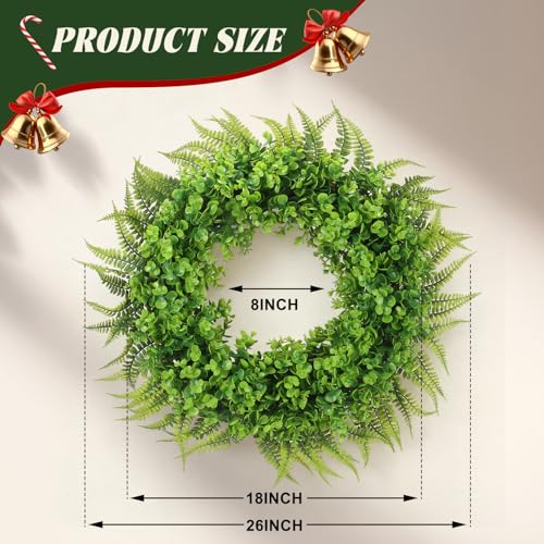 26 Inch All Season Front Door Wreath, Year-Round Wreath for Spring, Summer, Fall, and Winter, Farmhouse Wall, Porch, Window, and Yard Decoration — view 2