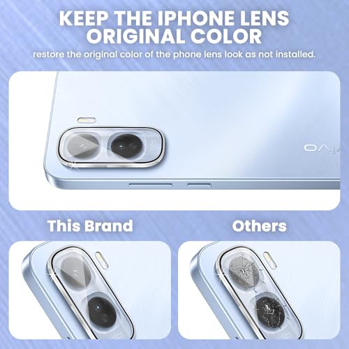 Image of FIRST MART Silver Camera Ring Guard Protector for Vivo T5 Pro | Tempered Glass with Metal Alloy Rings, HD Clear, Scratch Resistant, Case-Friendly | Pack of 1