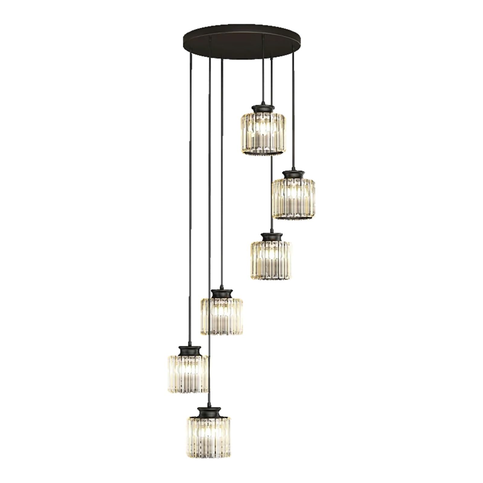 PCXEHUYP Duplex Long Chandelier Living Room Villa Staircase Lights - Personality Crystal Lamps and Lanterns,Kitchen Light