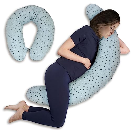 beybi Cojín de Lactancia y Almohada de Embarazo desenfundable Tejido Punto algodón orgánico