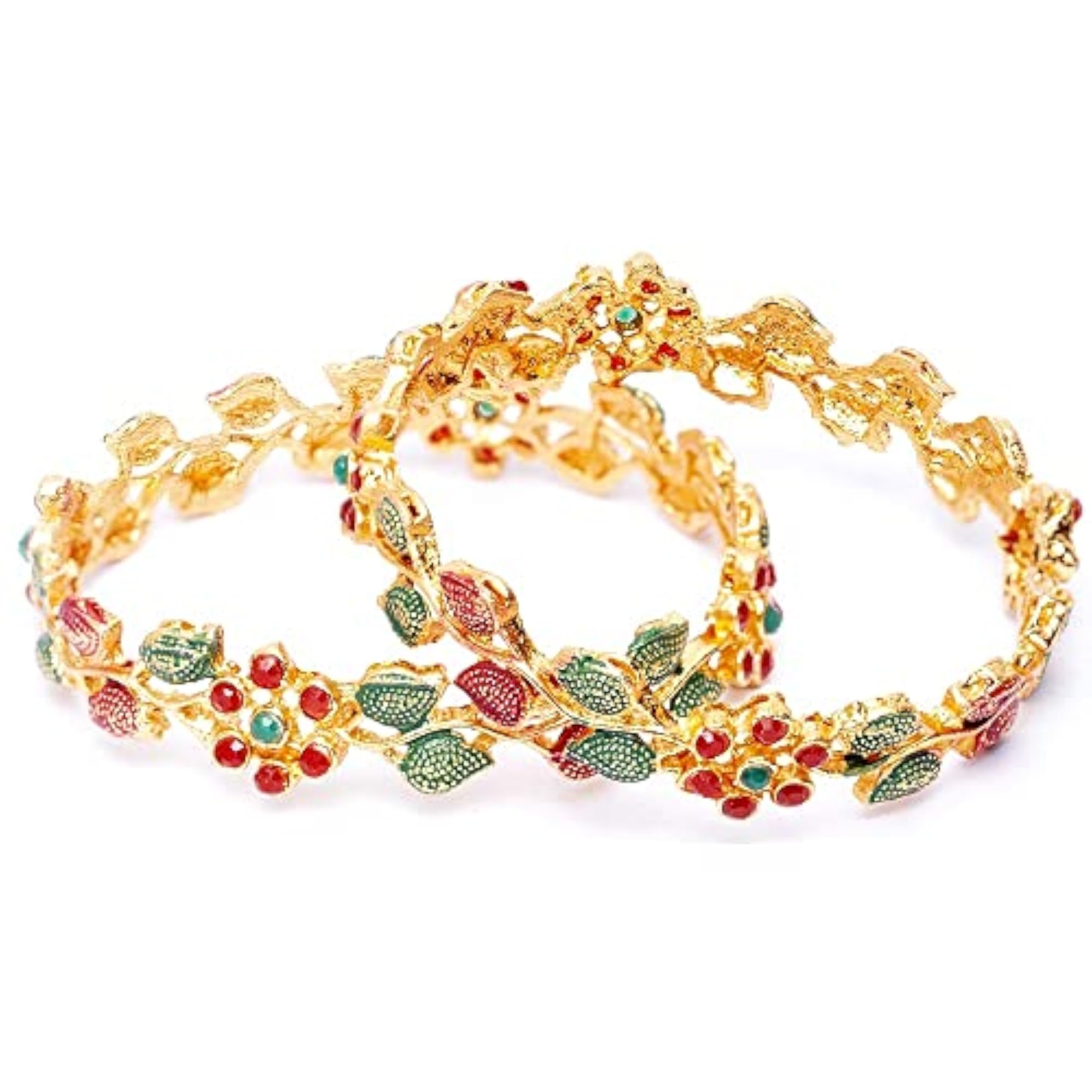 Plated Set of 2 Traditional Bangle (11306b_2.4)