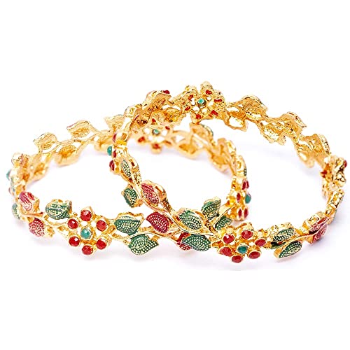 Plated Set of 2 Traditional Bangle (11306b_2.4)