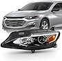 AKKON - Fits 2019-2021 Chevy Malibu [Halogen Type] Projector Chrome Headlights Driver Left Side Replacement 19 20