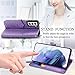 CCSmall for Samsung Galaxy S22 Cartoon Cute Wallet Case,Cat Dog Style Flip Phone Cover with ID Card Holder PU Leather Cases for Samsung Galaxy S22 MG Purple