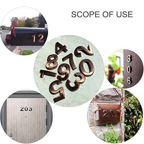 image for 4 Inch Mailbox Numbers 5, 3D Bronze House Number Stickers for Apartmen