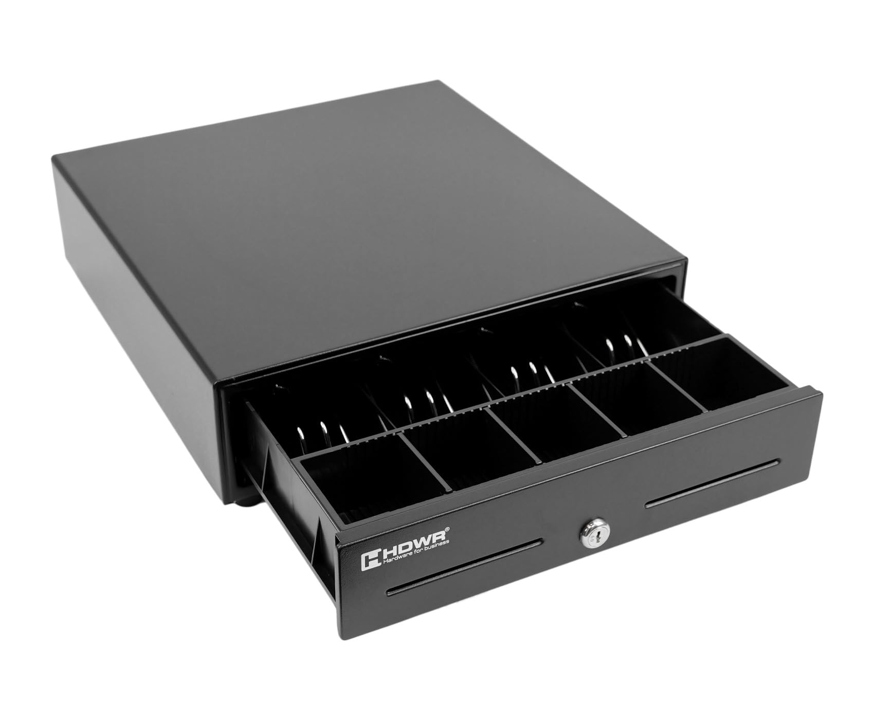 HDWR HD-KER33 Tiroir-caisse pour caisse enregistreuse, monnayeur amovible | Tiroir 33x34,8x9 cm, compartiment coulissant pour pièces, deux fentes, trois modes d'ouverture