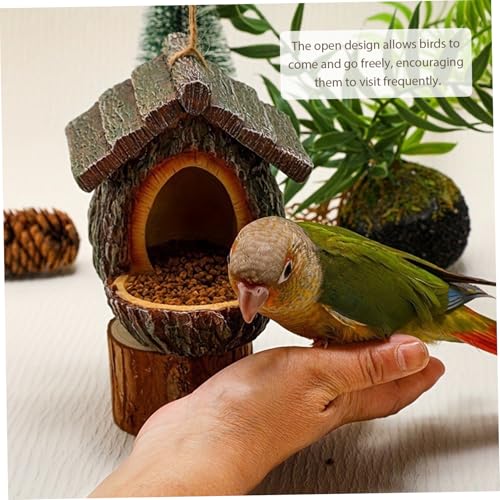 Mangeoire oiseaux extérieure résine imperméable lot de 2 décoration de jardin