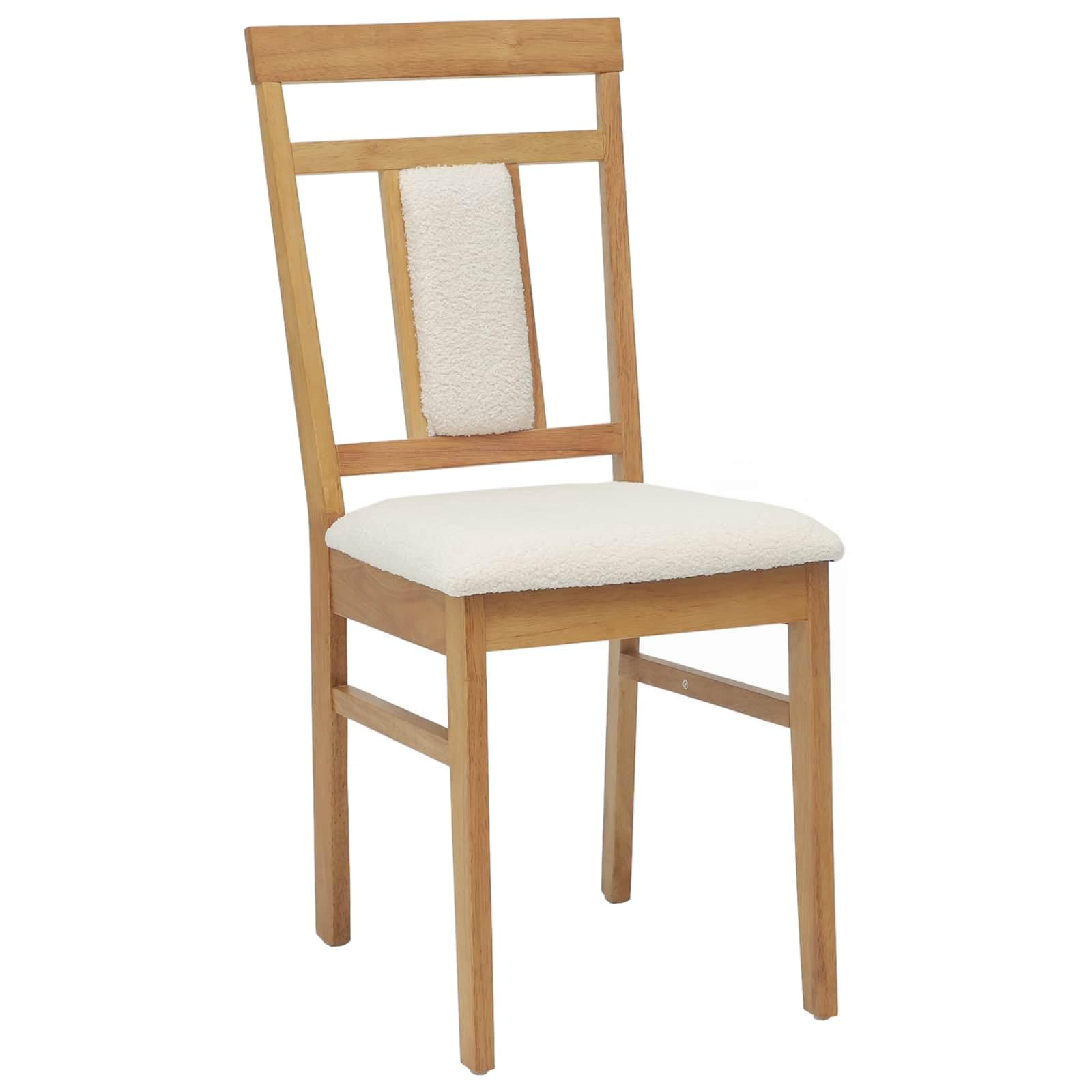 Generico Sedia da Pranzo 2 PCS Naturale e Chiaro Legno di Gomma Solido,Mobili,Sedie,Sedie per Cucina e Sala da Pranzo,Marrone,10 kg,42020509