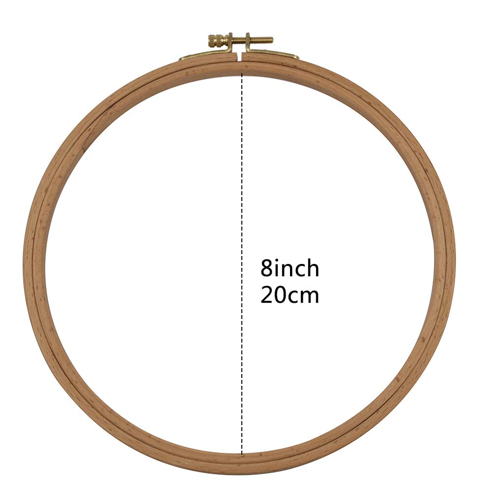 guofa Stickrahmen, 20 cm, Buchenholz, Kreuzstichrahmen, dekorative Stickrahmen, zum Basteln, 2 Stück