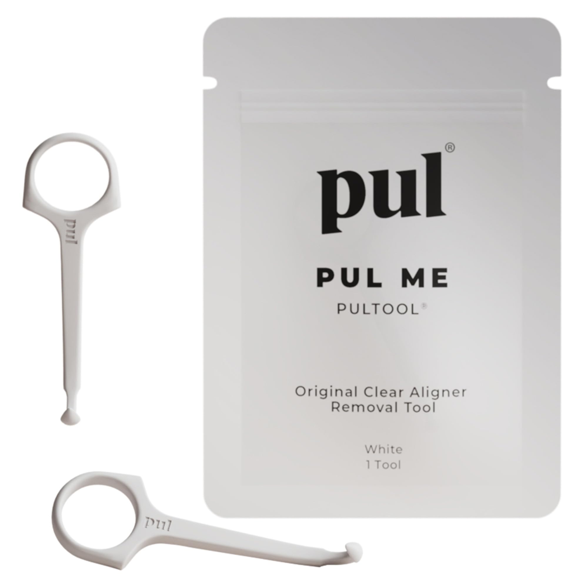 PUL Pack of 2 Reusable Clear Aligner Removal Tool — Compatible with Invisalign, Removable Braces, Retainers & Trays – Easy-to-Use Device Remover, Dental & Oral Hygiene Care Product – White