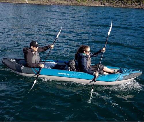 AQUAGLIDE チヌーク120 空気注入式 12フィート カヤックキット 大人用 家族向け ペット用 1人または2人用 ブローアップ レクリエーションカヤック 釣り人 釣り ハンティング用 5枚目