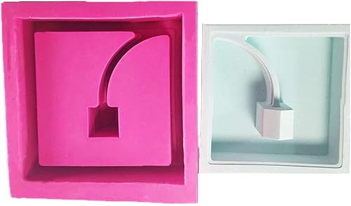 Miniatura 3 de Moldes de silicona para macetas de hormigón, moldes cuadrados geométricos de silicona para macetas de plantas suculentas, moldes de arcilla de