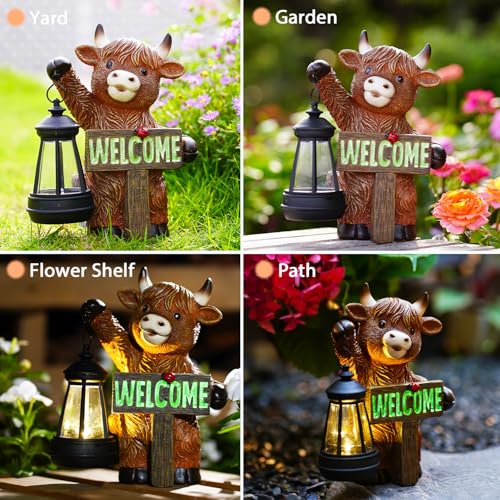 Statues solaires de jardin vache étanche pour éclairage de cour - 6