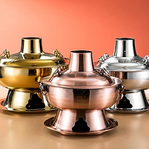 Olla tradicional para hotpot cobre 36cm plateada miniatura 3