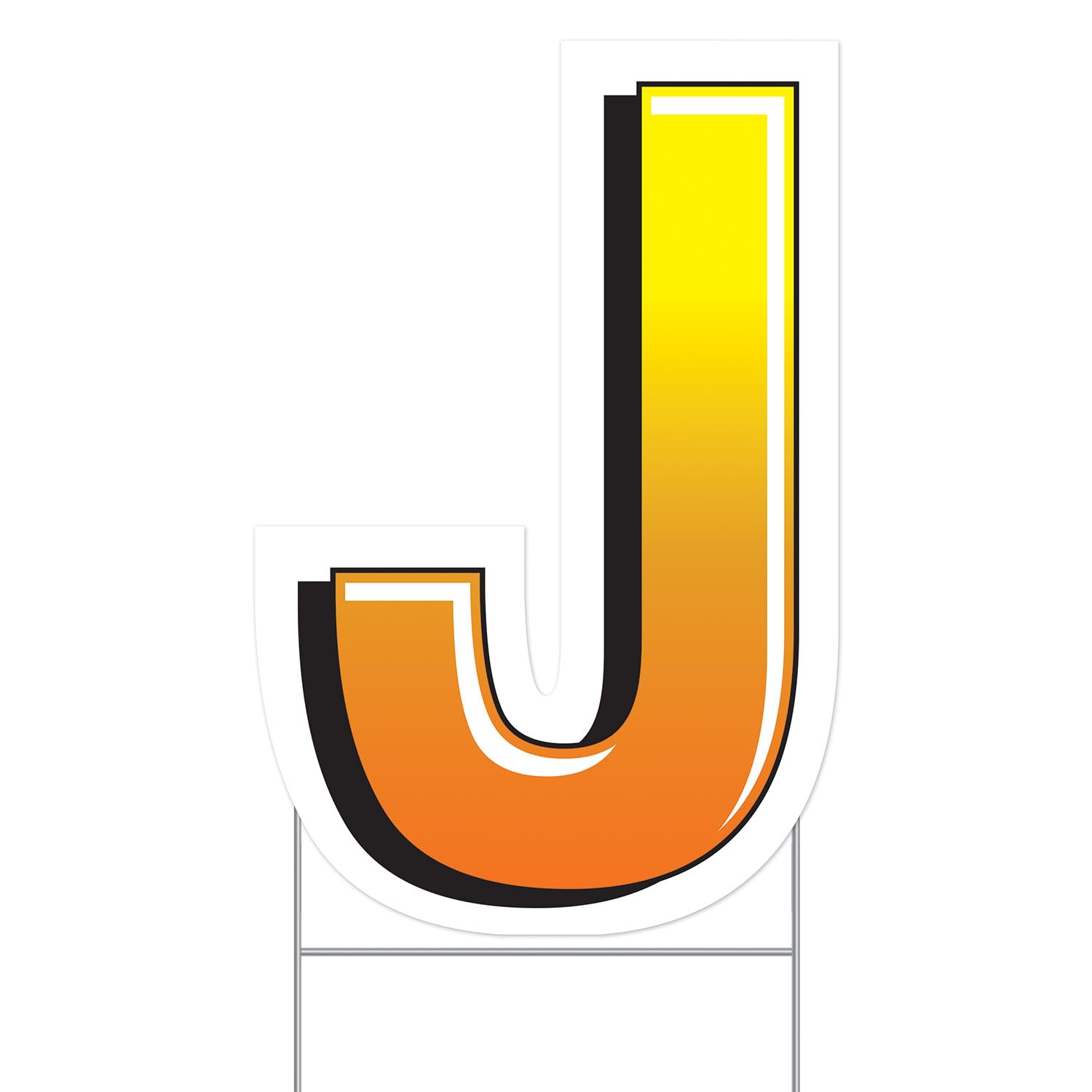 Beistle Letter J Yard Sign with Metal Stakes