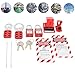 Lockout Tagout Kit Multifunctional Safety Red Padlock Portable with Hasp Warning Tag for Electrical Maintenance Industrial Safety Equipment Nylon Steel Polyester Cloth Set
