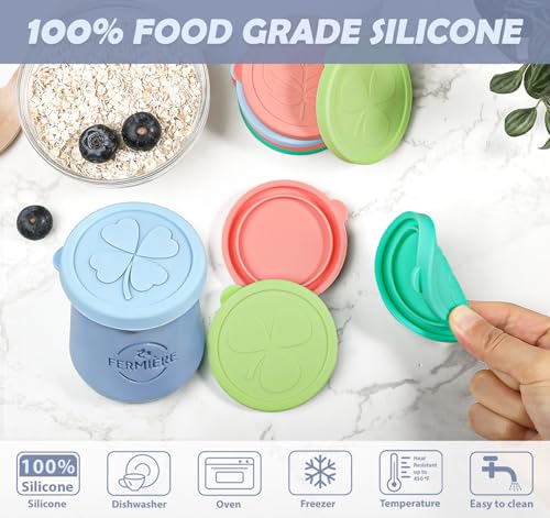 Couvercles silicone pour bocaux yaourt 140ml étanches et lavables