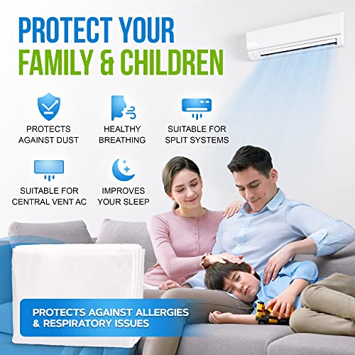 فلتر هواء الكتروستاتيكي من نيوبلوم، فلتر هواء الكتروستاتيكي صحي مضاد للحساسية ومضاد للغبار لتدفق الهواء لمكيف الهواء المنفصل ومكيف الهواء المركزي، فلتر هواء بديل للهواء النظيف 60×300 سم + شريط لاصق