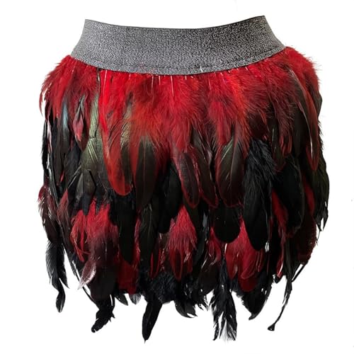 Disfraces con lentejuelas cómodos y falda de medio cuerpo de plumas que no pica