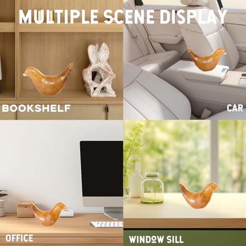 Figura de pájaro tallada a mano de citrino 2.8 pulgadas miniatura 6
