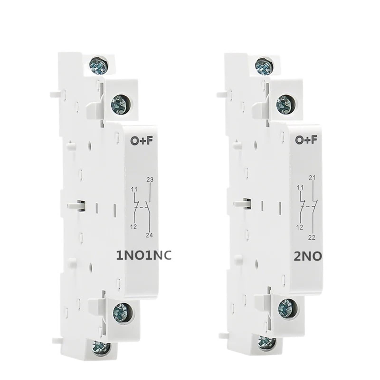 RISWEKFW 1pcs O+F Auxiliary Contactor for Househould AC Contactor Accessory 2NO or 1NO1NC or 2NC(1NO1NC)