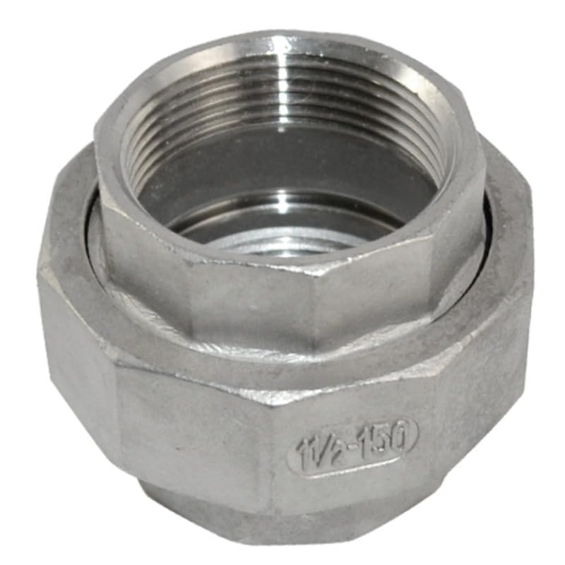 Manguito unión H-H 1/2 BSP de acero inoxidable 304 para tuberías 7