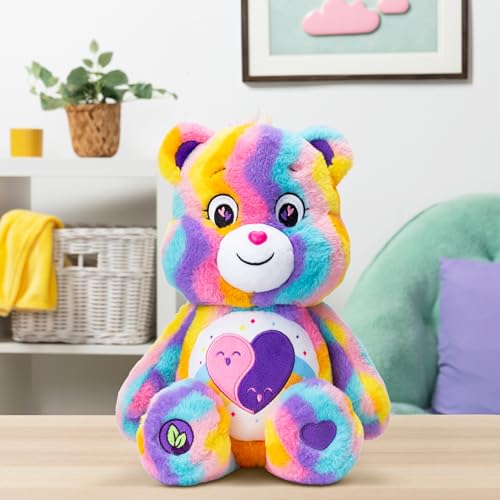 Care Bears 14" Friends Forever Bear Plushie - Tie-Dye Multicolored Made from Recycled Materials! Soft and Huggable! – Good for Girls and Boys, Employees, Collectors, Ages 4+ - Image 6