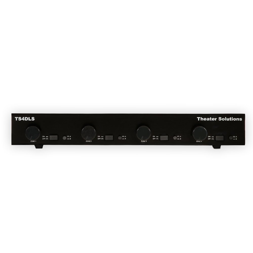 Theater Solutions TS4DLS Four Zone Dual Source Selector with Volume Controls Black