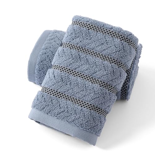Sense Gnosis MJHB3 Super Soft Jacquard Luxury Hand Towel Ribbed Striped 100% Cotton Absorbent Decorative Hand Towel cover