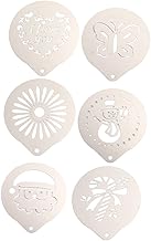 COLLBATH 1 Conjunto 6 Pçs Estênceis Florais Garrafa Liquidificador Agitador Estênceis De Flores Estênceis Barista Estêncil Cappuccino Ferramenta De Farinha De Café Bolo De Chocolate