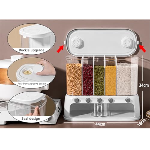 Distributeur de céréales riz boîte de rangement aliments secs 20 kg - 6
