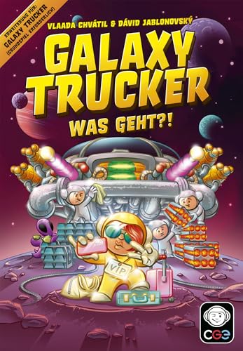 Czech Games Edition Galaxy Trucker: was geht?! - Brettspiel-Erweiterung mit neuen Modulen - Fortsetzung des aberwitzigen Legespiels - Deutsch - 2-4 Spieler - Ab 8 Jahren