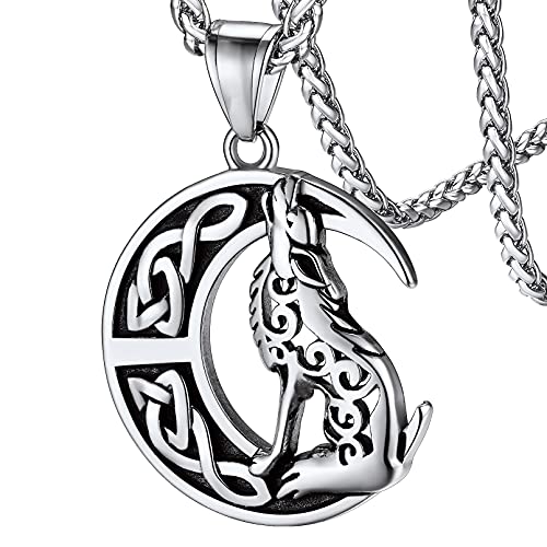 FaithHeart Colgante Vikingo Lobo Celta Hombre Acero Inoxidable
