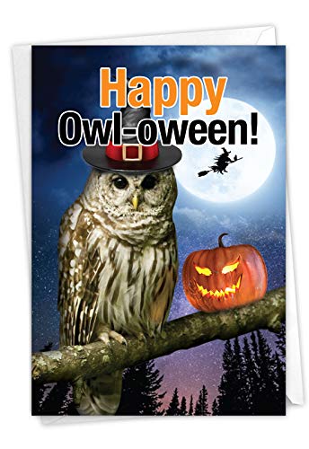 NobleWorks - 1 Funny Halloween Card with Envelope - Fun, Spooky, and Festive Notecard for Halloween 