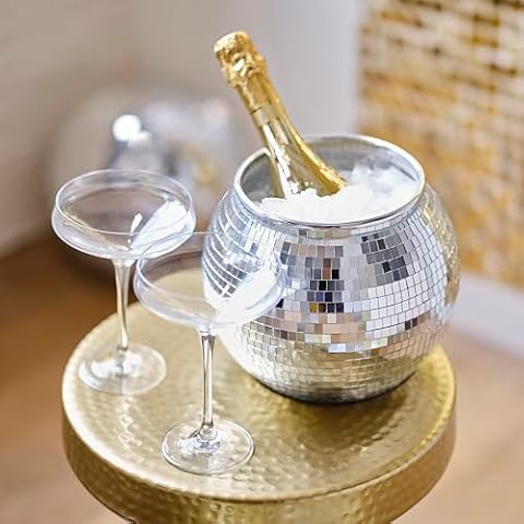 Ginger Ray Silver Disco Ball Ice Bucket Cover
