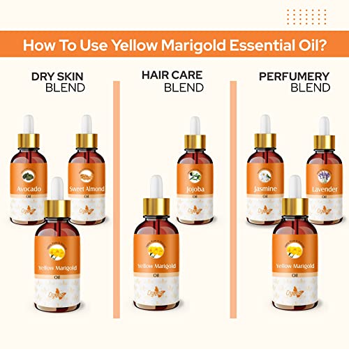 Image of Crysalis Yellow Marigold Oil 50 ml (1.69 fl oz) - Cold Pressed Tagetes Carrier Oil for Skin Care Formulations, Soothing Blends & DIY Cosmetic Preparations