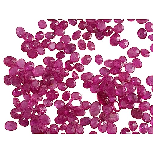 Rubis pierre précieuse en vrac taillée ovale 4x6mm pour création joaillerie