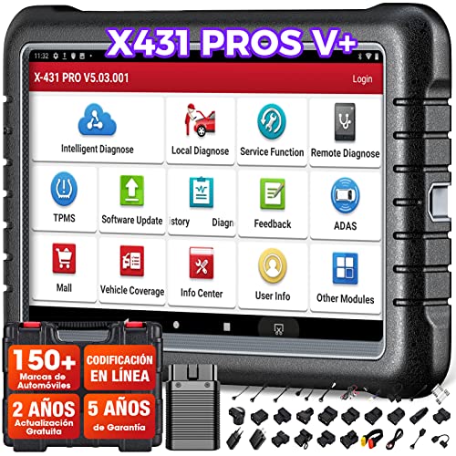 LAUNCH X431 Pros V1.0, 2023 Nuevo Diagnosis Coche Multimarca OBD2, Sistema Completo de Nivel OE, 35+ Funciones Especiales, Control Bidireccional, Servicio IMMO, Programación Clave, Codificación ECU