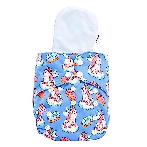 Image of Bumtum Baby Diaper | 0-3 Yrs Baby Freesize | Pack of 1, New Born Baby Diaper, Cloth Diaper, Waterproof Reusable Diaper, 5hrs Absorbency, Ultrahygiene, Washable, Cotton Soaker, Extra Soft (Unicorn)
